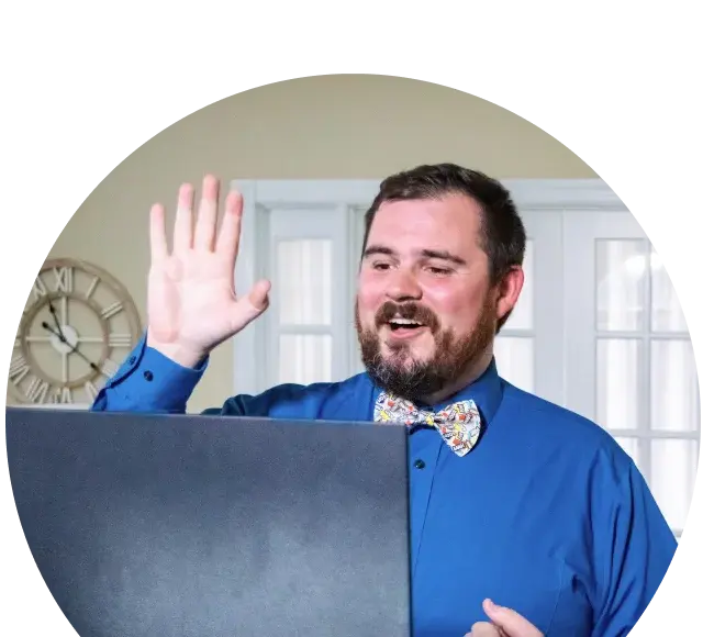 Teacher working with their laptop
