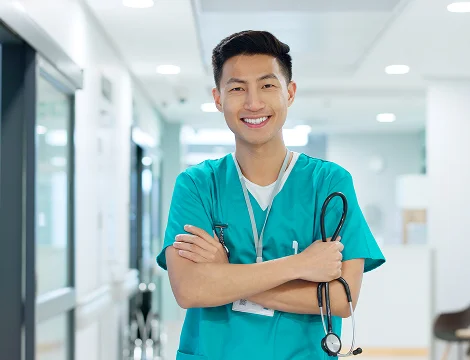 Human services student working